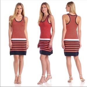 Lilly Pulitzer Stanton Orange Buoy Stripe Sweater Dress Sz M NWT